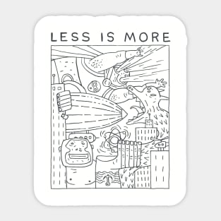 Less is More. Sarcastic and funny design for movie festival lovers and fans Sticker